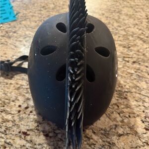 Black Helmet with Mohawk Design Kids Medium